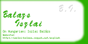 balazs iszlai business card